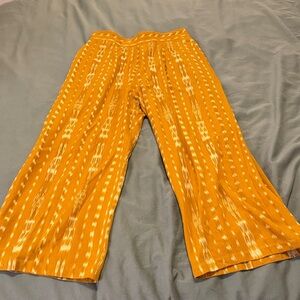 Bright Orange Patterned Palazzo Pants